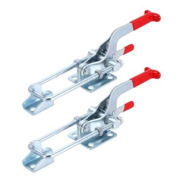 Imagem de HARFINGTON 2 peças 40341 Grampo de trava de alternância M8 x 60 mm 990 kg Capacidade de retenção ajustável Travas de tração de liberação rápida Grampos de ferrolho de ferro galvanizado para tampa de