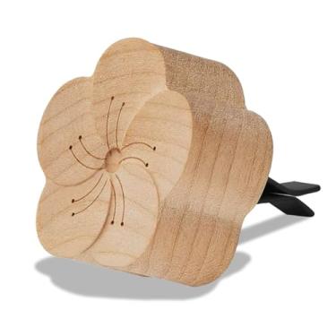 Imagem de Difusor de óleo essencial de flor de madeira, difusor de aromaterapia, difusor de aromaterapia, difusor de carro para óleos essenciais, clipe difusor de carro para carro, escritório, quarto (leve-1