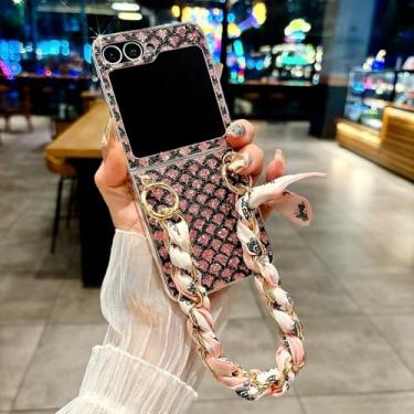 Imagem de Capa com glitter em formato de escama de peixe e cordão de fita para Samsung Galaxy Z Flip 7 6 5 4 3 Zflip7 Flip6 5g, com alça de mão estilosa (para Galaxy Z Flip7/3)