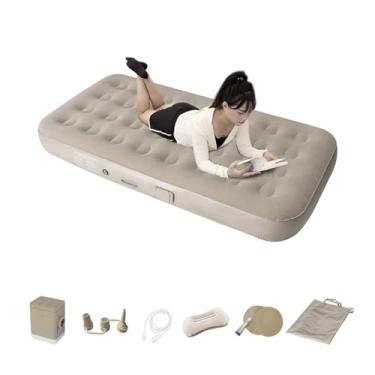Imagem de Snsowed Colchão Inflável Automático, Colchão de Ar Confortável e Respirável Com Tecido Flocado de Alta Densidade, Resistente à água, Cama de Ar Portátil para Camping e Caminhadas (Rainha Padrão)