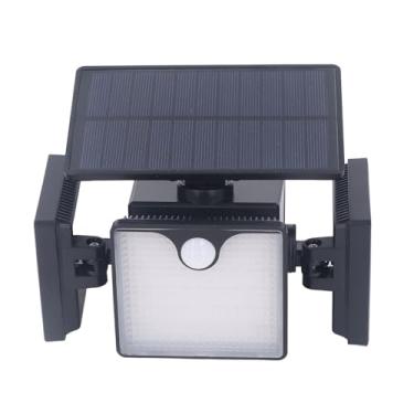 Imagem de Garosa Luzes Solares Externas Luzes de Segurança LED de 3 Cabeças Com Sensor de Movimento, IP65 ABS à Prova d'água Luz Brilhante Movida a Energia Solar para Pátio de Entradas de Garagem