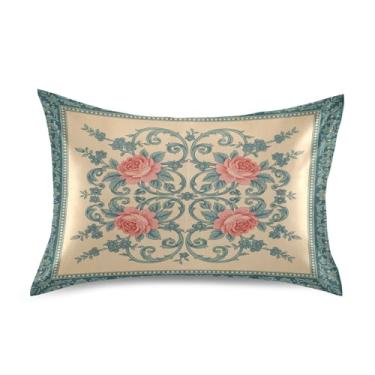 Imagem de SEHANY Capas de almofada elegantes de seda rosas para cabelo e pele, capas de almofada de cetim respiráveis macias e refrescantes com fecho de envelope, tamanho king (50,8 x 101,6 cm)