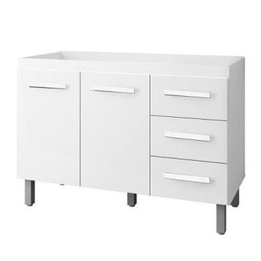 Imagem de Balcao Sem Tampo Para Pia 120cm 9110 Branco Mobbs Branco - MOBLIS MÓVE