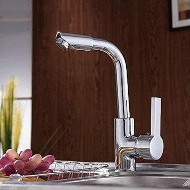 Imagem de LMJYU Conjunto de torneiras torneira de banheiro barra de jardim doméstico 360 graus torneira giratória agente de polimento fácil de clUPC kit pia e torneira