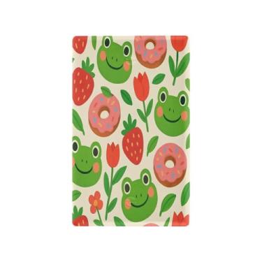 Imagem de Wassud Placa de cobertura de interruptor de luz sapo com tampas decorativas de morango, placa de parede para tomadas elétricas duplex 12 x 7 cm