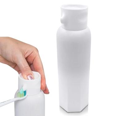 Imagem de Dispensador de pasta de dente CANOVA – Dispensador de pasta de dente de bancada sem desperdício para crianças e adultos – Válvula de vácuo, tubo universal para tubos de 230 g, tampa de silicone segura