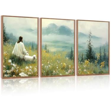 Imagem de Tela emoldurada Jesus Wall Art Print 30 x 40 cm