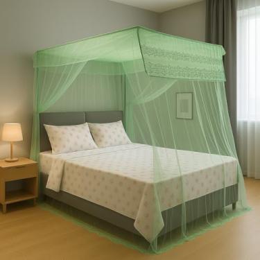 Imagem de Mosquiteiro Palácio Casal sem Armação | Tenda Decorativa para Cama Box(verde)