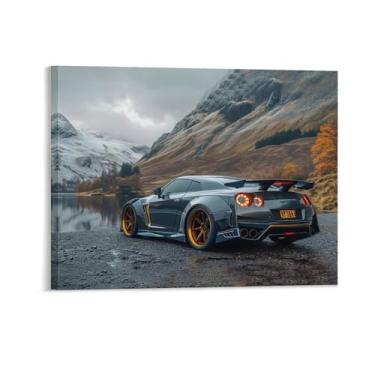 Imagem de HouLaiZhe Carro esportivo R35 Jdm carro alpino água pôsteres lona parede estética sala decoração de parede impressões galeria sala decoração de parede para quarto sala de estar escritório 11 x 14