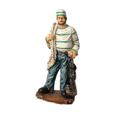 Imagem de Generic Estatueta de Marinheiro, Ornamento de Mesa, Estátua de Pescador, Escultura para Estante de Livros, Sala de Estar, Style C