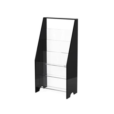 Imagem de Suporte para armazenamento de CDs Suporte para discos de vinil em acrílico formato degraus, ideal para exibir CDs, revistas e outros itens favoritos casa