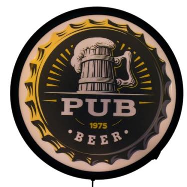 Imagem de Luminária de Parede Vintage Pub – Aplique Retrô LED, Polietileno 37×37×60 cm, Bivolt, Decoração de Sala, Bar, Quarto ou Área Gourmet