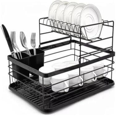 Imagem de Escorredor de Loucas 2 Andares - Preto Fosco