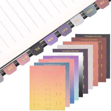 Imagem de Joez Wonderful 20 folhas de agenda, abas mensais, adesivos autoadesivos, guias de índice de planejadores, guias de calendário para agendas, escritório, estudo, caderno (360 peças, estilo 2, estilo1)