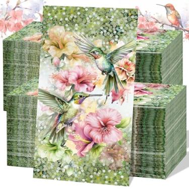 Imagem de Jetec 200 guardanapos descartáveis beija-flor beija-flor papel de convidado toalhas de mão para banheiro cozinha decorativo feriado primavera festa jantar almoço suprimentos