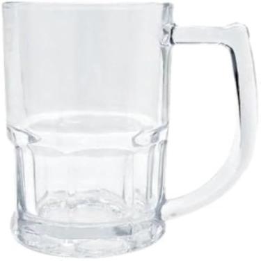 Imagem de Caneca de vidro com alca para bebidas, elegante, ideal para sucos, 320ml, delicada.