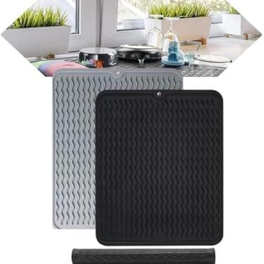 Imagem de Tapete flexivel resistente silicone antiderrapante cozinha utensilios escorredor , reutilizavel.