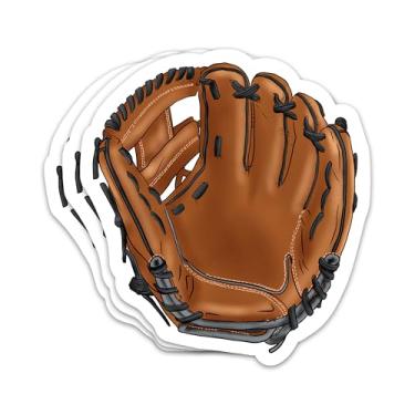 Imagem de Adesivo de luva de beisebol esportivo 3 peças adesivo de vinil à prova d'água para suporte esportivo inspirador para laptop, garrafa de água, decalques de capacete, presentes para adultos, crianças