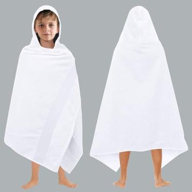 Imagem de ORIGINAL KIDS Envoltório de toalha de banho com capuz - 100% algodão - 500 g/m2 grande toalha infantil grande com capuz - chuveiro infantil piscina praia - super macio absorvente secagem rápida - 68 x