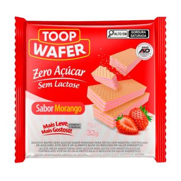 Imagem de Biscoito Toop Wafer Zero Açúcar Sabor Morango 32g