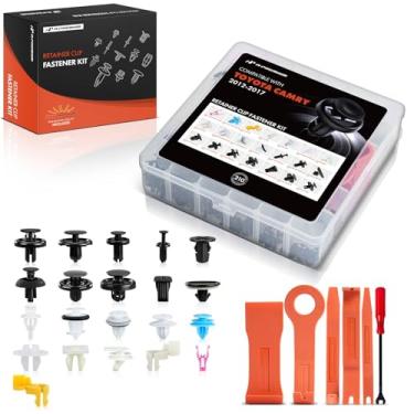 Imagem de A-Premium Kit de clipes de retenção de carro de 210 peças (21 tamanhos) compatível com Toyota Camry 2012-2017 para-choque dianteiro para-choque capa guarnição de porta auto pino plástico rebite