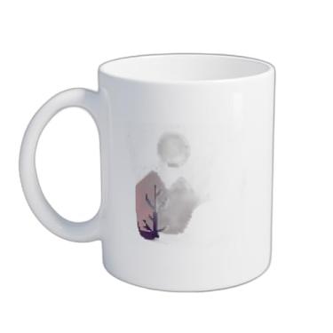 Imagem de Caneca Xícara de Café Porcelana 300ml Pixel Art Paisagem Pôr do Sol