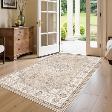 Imagem de Tapete quadrado de 1,8 m para sala de estar: tapetes orientais laváveis de 15 x 15 cm para quarto, sala de jantar, antiderrapante, entrada, cozinha, berçário, tapete, resistente à água, leve, para