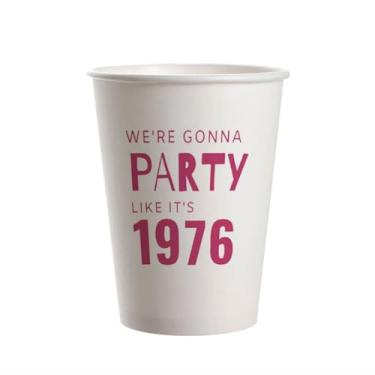 Imagem de SharkBliss Copos de festa de 50 anos 1976 255 g rosa pacote com 20 para mulheres e homens – Party Like It's 1976
