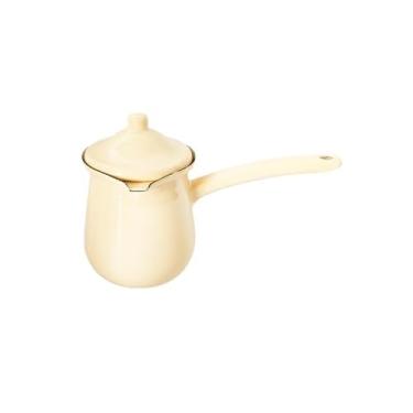 Imagem de Panela de leite esmaltada, panelas e frigideiras esmaltadas multiuso Superfície antiaderente, fácil de limpar, panela esmaltada multiuso para ferver, sopas de aquecimento, molhos de leite para uso