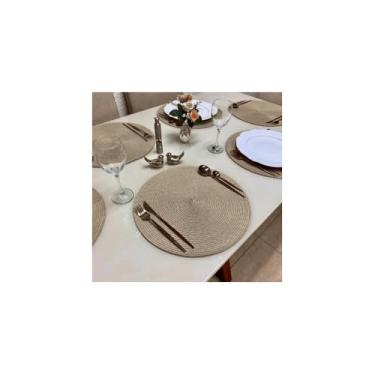 Imagem de Jogo Americano Sousplat Redondo Trançado, Plástico, 38cm Diâmetro, 6 Peças, Cores Sortidas