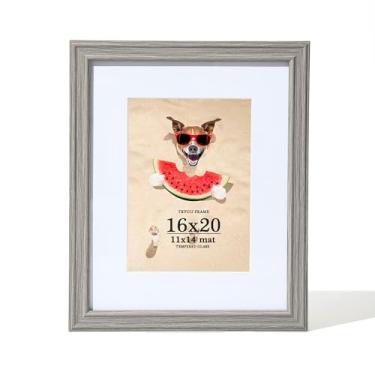 Imagem de TKYGU Porta-retrato 40,6 x 50,8 cm, moldura cinza de madeira fosca para 28 x 35,5 cm, 40,6 x 50,8 cm, moldura de madeira natural 50 x 40 cm para pôster e arte, moldura de quebra-cabeça para decoração