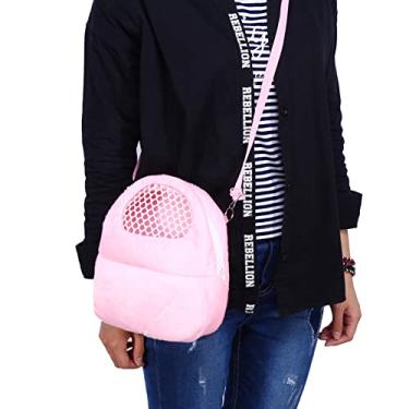 Imagem de Generic Bolsa Transportadora para Animais de Estimação, 3 Cores, Quente, Lavável, para Rato, Hamster, Chinchila, Ouriço, Viagem Ao Ar Livre para Animais Pequenos (Rosa L)