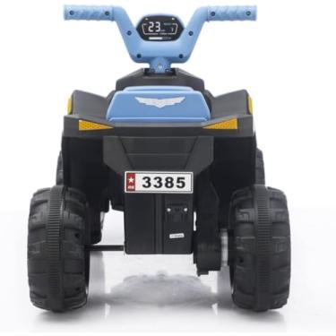 Imagem de Quadriciclo Elétrico Infantil 6V, Azul, Bateria Recarregável, 70x37x29.5cm, com Painel Digital e Faróis, para Crianças a partir de 3 Anos