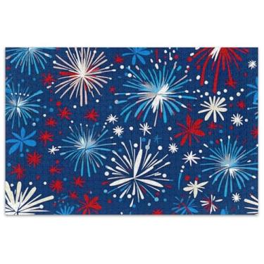Imagem de Quebra-cabeça azul estrelas fogos de artifício adulto 1000 peças pintura colorida brinquedo adulto divertido bobo