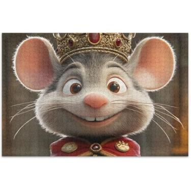 Imagem de Quebra-cabeças com desenho animado e coroa de rei para adultos, 1000 peças, natureza, animal, flor, arte, personalizado, quebra-cabeças exclusivos para adultos, presentes tecnológicos de jogos, 75 x