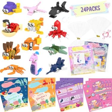 Imagem de WODMAZ 24 Packs Valentines Day Cards with Vehicles Robots Building Blocks for Kids Valentines Day Exchange Gifts, Valentine Party Favor, Valentine's Greeting Cards, Classroom Exchange Prize