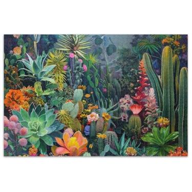 Imagem de Quebra-cabeças para adultos com pintura de jardim exótico, 500 peças, presentes de festa de elefante branco, presentes masculinos, exclusivo, brinquedo de arte