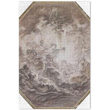 Imagem de Quebra-cabeças personalizados François LeMoyne Hércules com 1000 peças, presentes de elefantes brancos, presentes divertidos, quebra-cabeça, brinquedo artístico, 75 x 40 cm