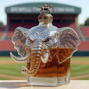 Imagem de Garrafa de uísque, em formato de elefante, 283 g, garrafa de vidro, 3D, tema animal, garrafas de vinho vazias para armazenar bebidas alcoólicas, decoração de arte exclusiva, presente para homens