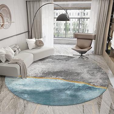 Imagem de Tapete redondo de estilo moderno, textura de mármore, tapete antiderrapante, tapete redondo para quarto, sala de estar, estudo, tapete, A, diâmetro 60 cm/1,9 pés
