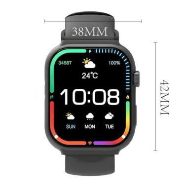 Imagem de ANJ.GG Smartwatch Mini 10 Infinit, Compatível com Android e iOS, Dourado, Tela Retangular, Wi-Fi e Bluetooth, Carregamento sem Fio, Despertador, Tela Tátil
