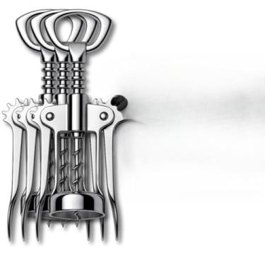 Imagem de Kit de 2 Saca-Rolhas Ação Inox, Abridor de Vinho e Garrafas Resistente, Prático para Cozinha, Bar e Eventos, Utensílio Durável em Inoxidável (3 UND)