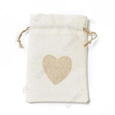 Imagem de 20 peças de sacos de presente de serapilheira de coração, 10 x 7,5 cm, bolsos de presente de linho branco antigo para dia dos namorados, casamento, Páscoa, Natal, Ação de Graças, embalagem de presente