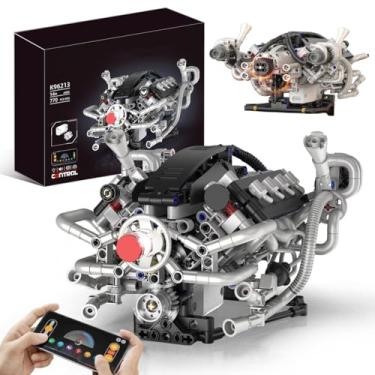 Imagem de Conjunto de Blocos de Montar Motor V8 - Modelo Funcional, Indicado para Crianças a Partir de 14 Anos e Adultos