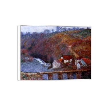 Imagem de BMZFYBS Claude Monet Famosas Impressões em Tela de Parede Pronta para Pendurar - Ponte-Quadro Branco para Decoração de Sala de Estar 30 x 40 cm 12 x 16 pol