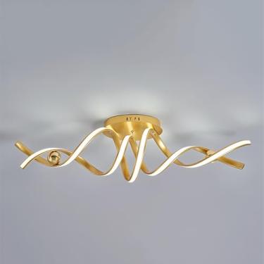 Imagem de Luminária de teto LED moderna, luminária pendente espiral LED, luminária de ilha de alumínio de 75 W para cozinha, sala de estar, sala de jantar e quarto. Iluminação decorativa.