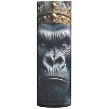 Imagem de Gorilla Engraçado Animal Plástico Vaso Redondo Bonito Vaso de Flores Floral Moderno Decoração de Mesa, 30 cm x 9,9 cm