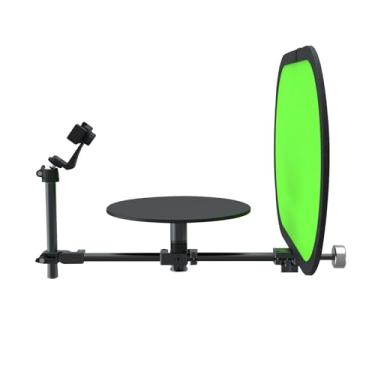 Imagem de Fabater Plataforma giratória de 360° para câmera, mesa giratória profissional para fotografia, braço ajustável para DSLR ou smartphone, plataforma portátil para vídeo