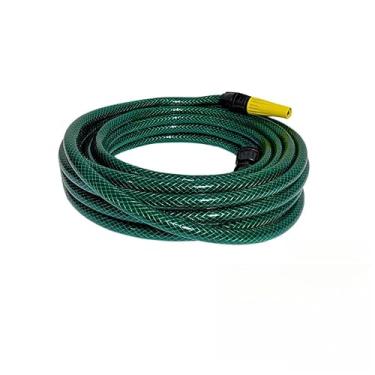 Imagem de Mangueira de Jardim Trançada Reforçada Verde | PVC com Esguicho Regulável | 10m a 50m(15 Metros)