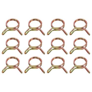 Imagem de HARFINGTON Clipes de mangueira de linha de combustível de fio duplo 11 mm ID, 12 peças de tubos de aço de mola de 65 Mn Clipes de mola para mangueira de ar, tubo de água, motocicleta, scooter, ATV